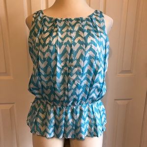 Doncaster | Abstract Chevron Silk Sleeveless Top